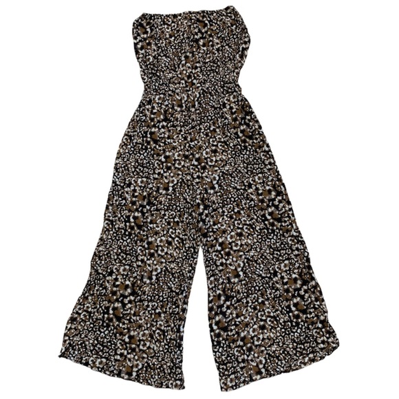 BLUE LIFE Reverse Leopard Print Bell Jumper Sleeveless Strapless Jumpsuit XS - Picture 6 of 13